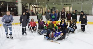 Members at adaptive skating social