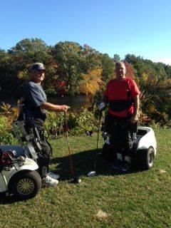 MPGA Athletes use standing golf cart